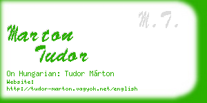 marton tudor business card